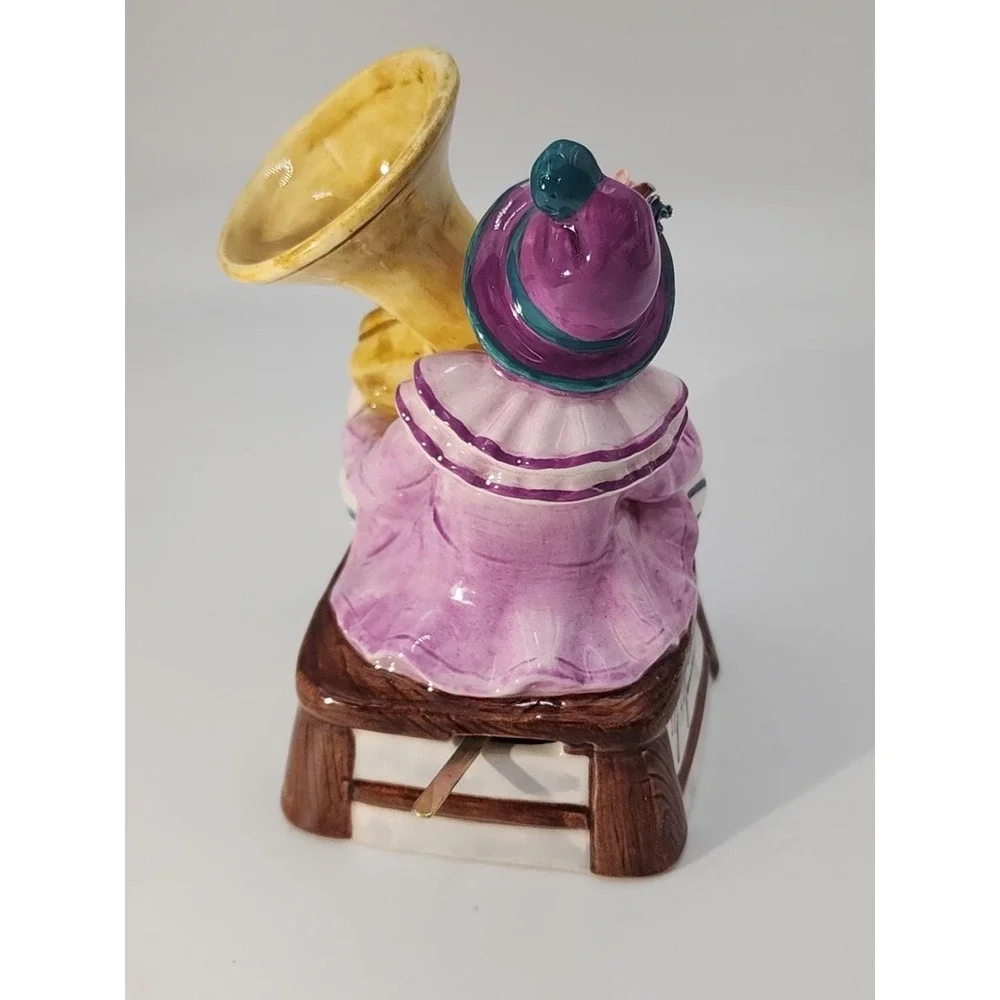 Schmid‎ Yamada Original 1994 Hand Painted Music Box Clown Musician Plays CABARET